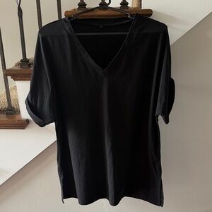 Classic Black V-Neck Women's Top